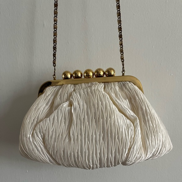 Carla Marchi Ivory pleated Crossbody - Picture 1 of 7